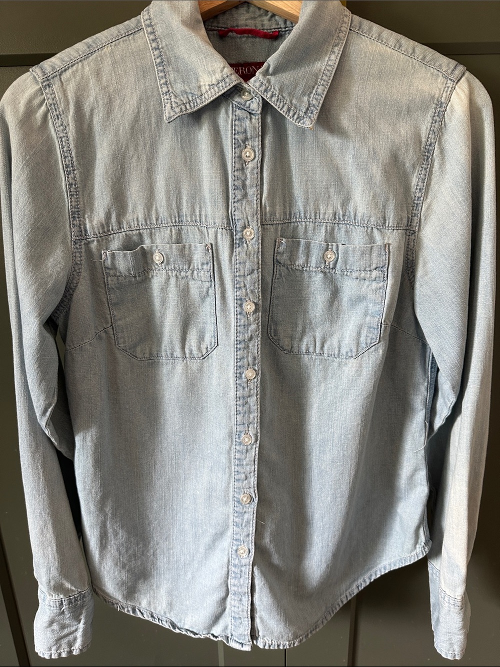 Merona Light Blue Denim Button-Down Shirt